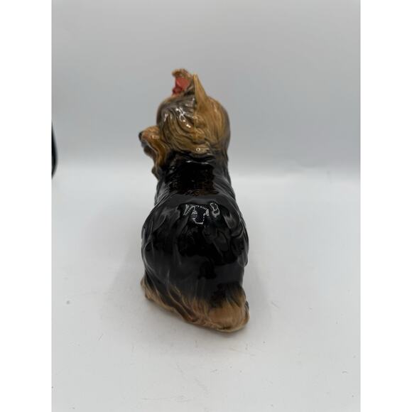 Goebel West Germany Yorkshire Terrier Yorkie Dog Figurine Red Bow #30035 Vintage - Picture 4 of 6